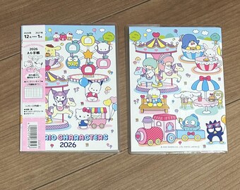 Sanrio Characters Retro Fancy Sticker Book - tampilan sampul dengan Hello Kitty, My Melody, Kuromi, Cinnamoroll, dan Pompompurin