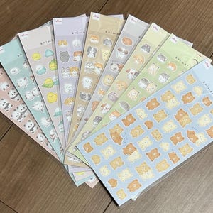 Niedliche Tier Sticker (Hund, Hamster, Hase, Katze, Panda, Bär) - made in Japan