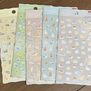 Niedliche Tier Sticker (Hunde, Vögel, Katzen, Hamster, Kaninchen) - made in Japan