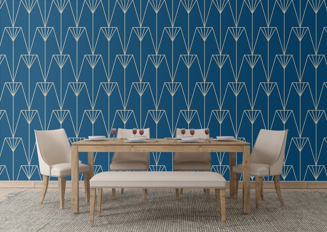Art Deco Fans Removable Wallpaper | Etsy