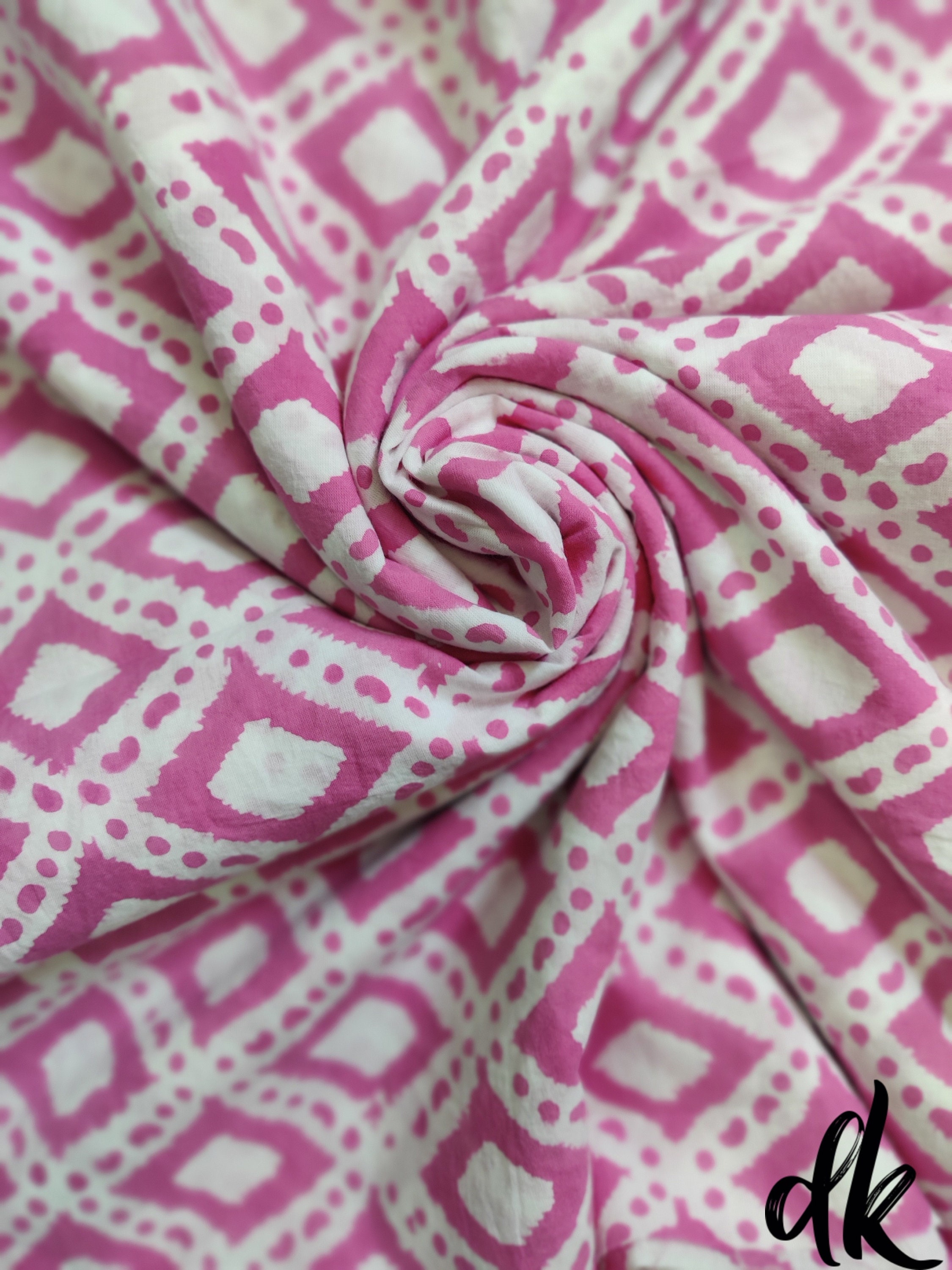 Indian kantha fabric handblock printed New handmade Indian Etsy