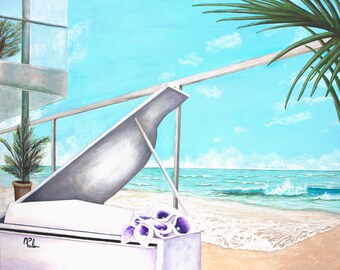 SEASIDE SERENADE - Hawaii Beach Painting, Hawaiian Ocean Creation, Beach Canvas , Hawaii Canvas, Hawaii Beach Art, Hawaii ocean print