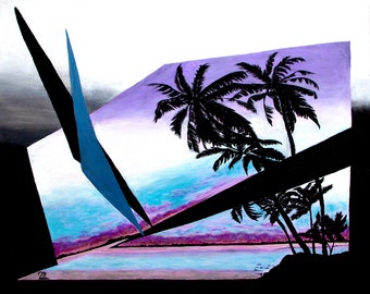 PONI HAZE - Hawaii Beach Painting, Hawaiian Ocean Creation, Beach Canvas , Hawaii Canvas, Hawaii Beach Art, Hawaii ocean print