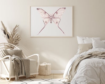 Moth Watercolor Wall Art