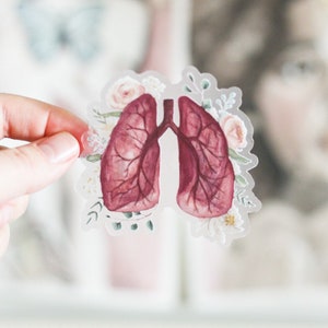 Watercolor Flower Lungs Sticker