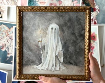 Sheet Ghost Watercolor Halloween Print