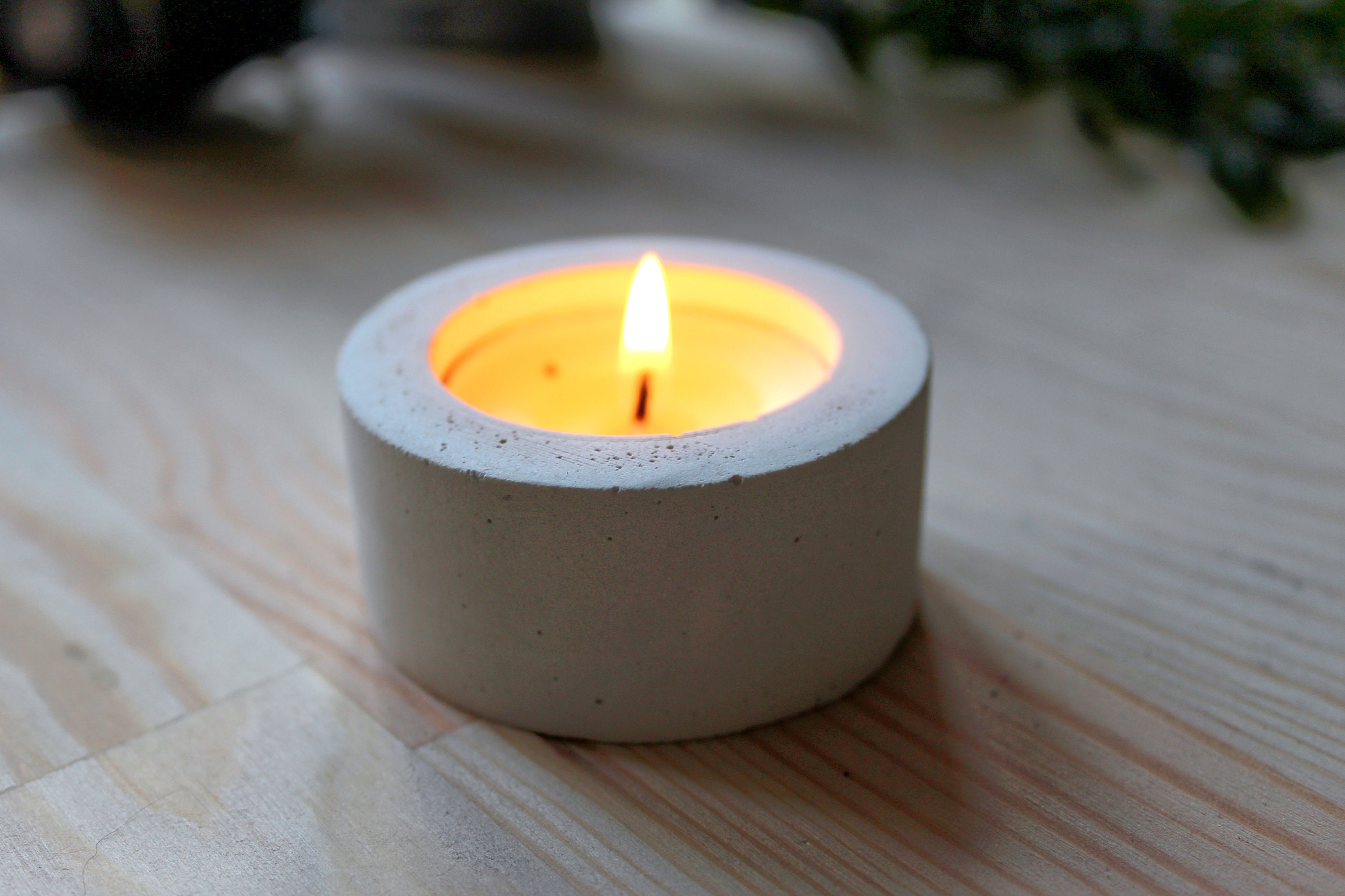 Concrete Tea Light Holders Handmade Tea Lights Décor Tea Etsy