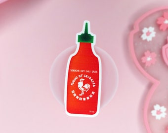 Sriracha Hot Sauce Sticker / Paper Vinyl Sticker / Laptop Sticker / Cute Sticker