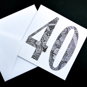 Handgemaakte originele 40e verjaardagskaart