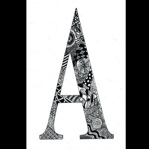 Schwarz-Weiß Letter Art: Handgezeichnete Originale