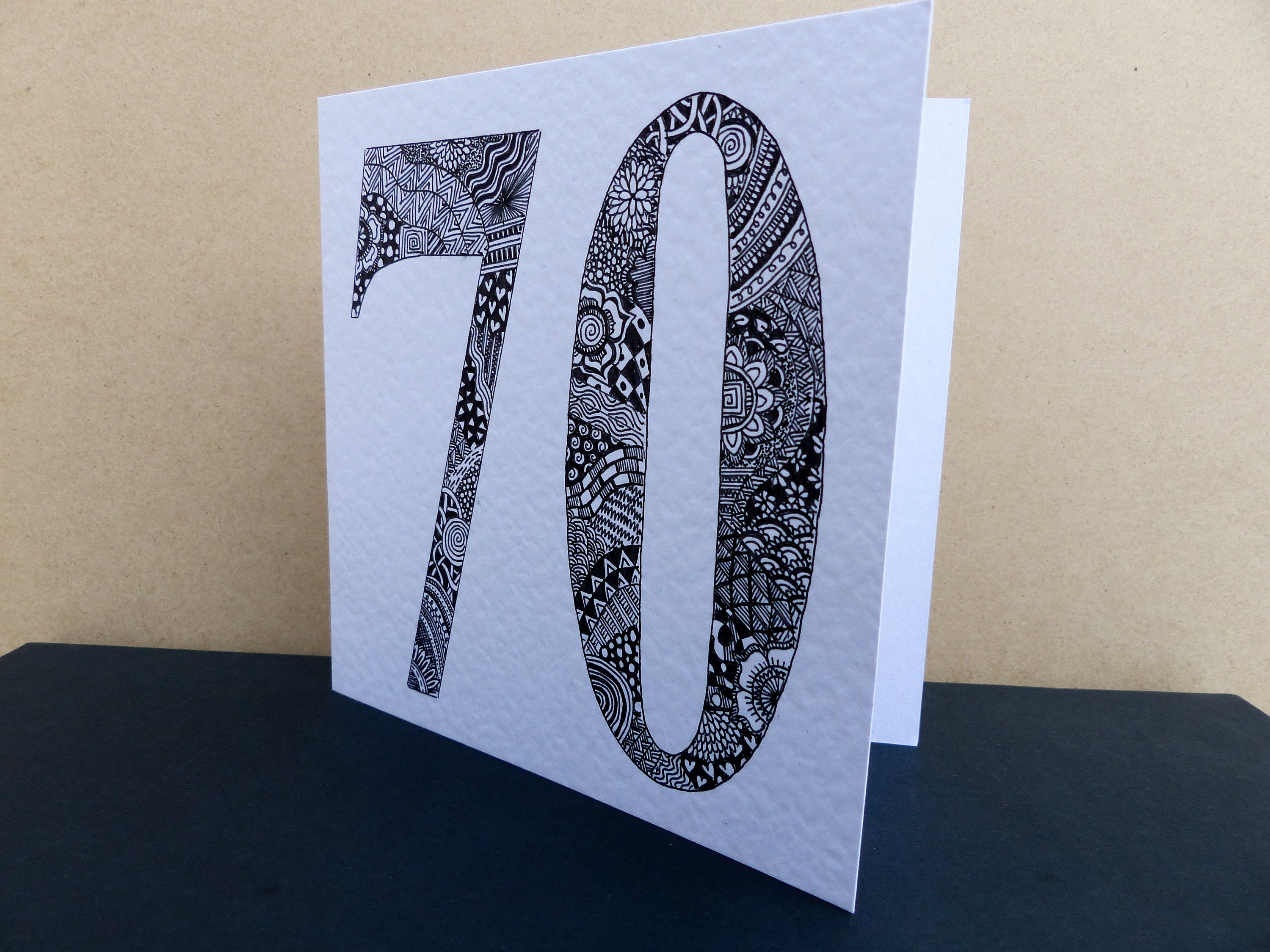 Handmade Original 70th Birthday Card - Etsy Sweden