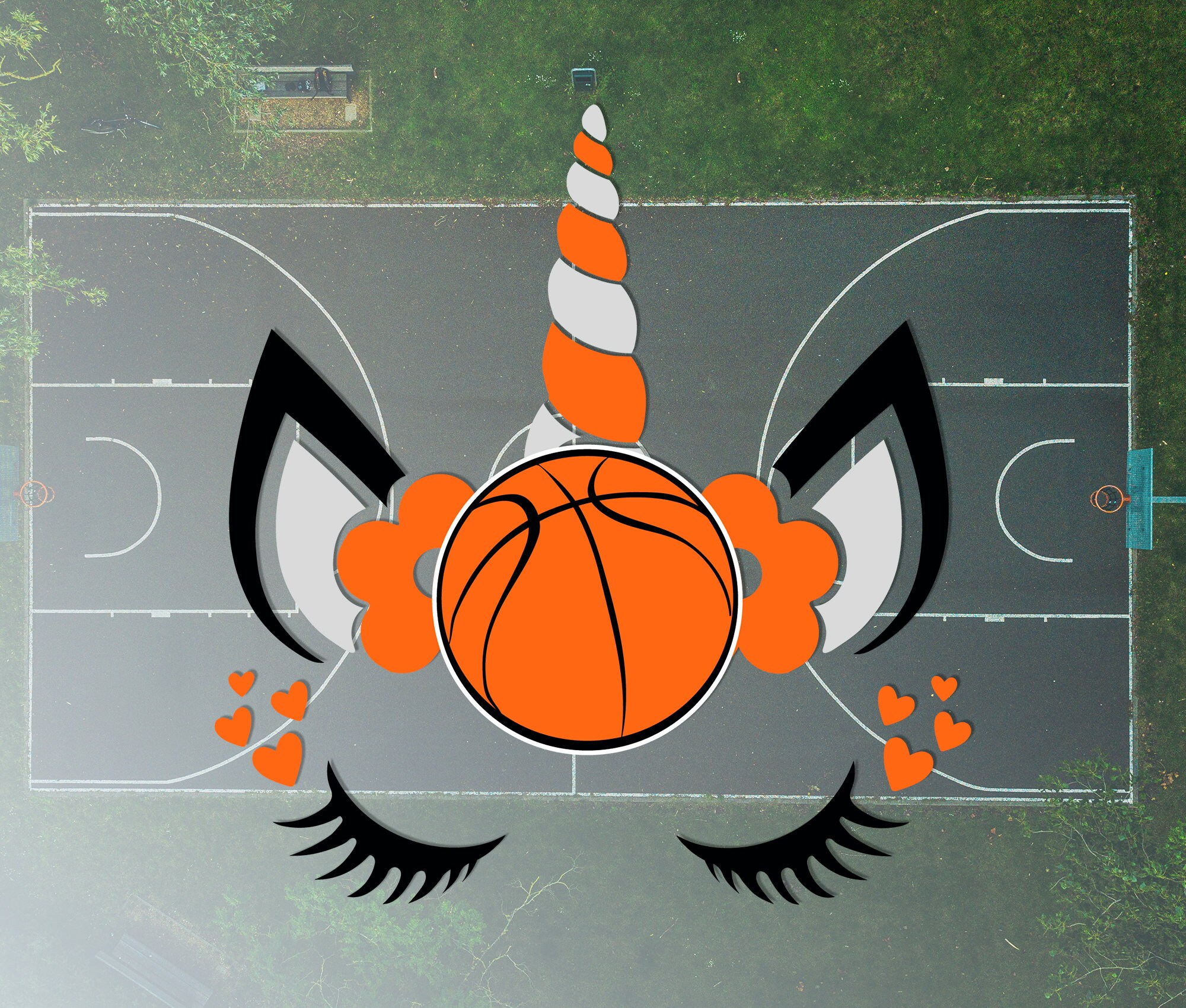 Basketball Unicorn SVG Instant Download File Unicorn Face Etsy