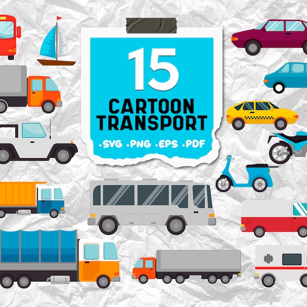 Cartoon transport svg,Kids car svg,clipart,bus bundle,Vehicle svg,transport svg,transport svg,automobile svg,print file, printable, svg file