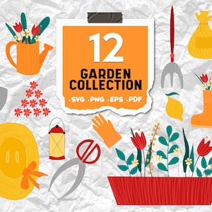 Garden collection svg,Garden Tools Svg,Love To Garden, Garden svg,Gardening Tools Svg, Plants Flowers,Garden Tools Design, print file,svg