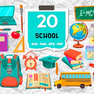 School svg, Back To School SVG Bundle, School Supplies Svg,Classroom Supplies Svg,Teacher Svg,Graduation Cap, Book,print file,printable,svg