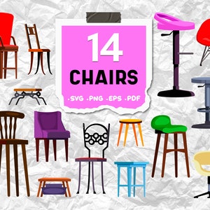 Chairs svg,Chair SVG Bundle,Chair Clipart, furniture svg,Chair Vector, Arm Chair Svg,Sofa Chairs Design, print file,printable, svg file,svg