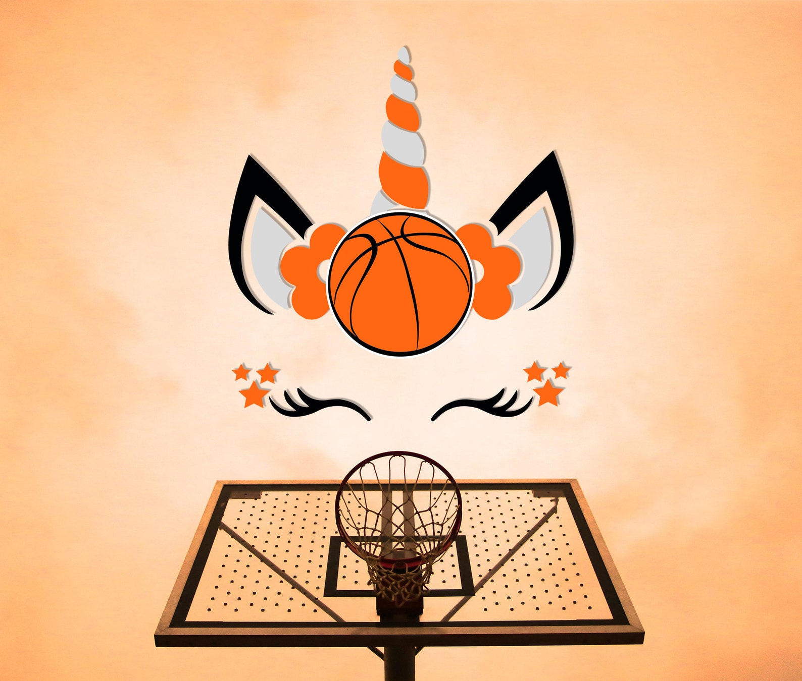 Basketball Unicorn SVG Instant Download File Unicorn Face Etsy India