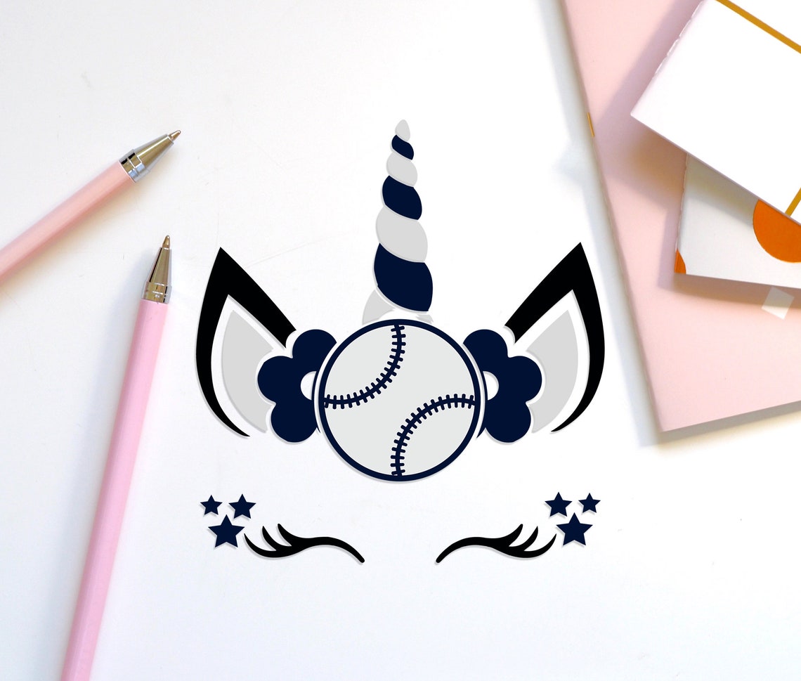Unicorn Baseball Svg Ball Cutting Files Graphic Design Etsy