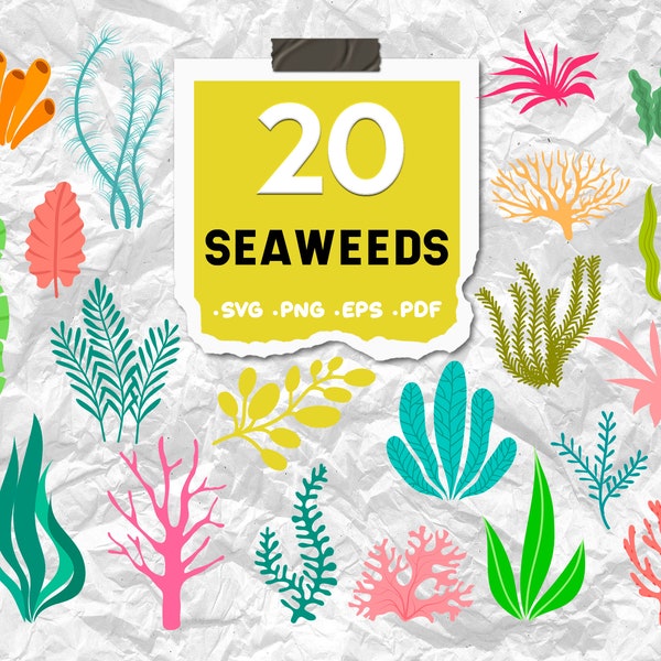 Seaweed svg,Under the Sea, seaweed, Coral, Bubbles SVG,plants svg,Sea life svg,Ocean life svg,Sea weed file,print file, printable,svg file