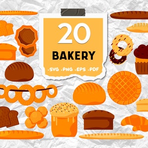 Svg de panadería, svg de hornear, svg de pan, panadería, svg de galletas, silueta svg de cocina Svg, svg casero, pan, panadería, svg impresión, imprimible, svg