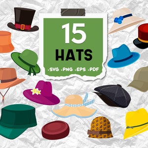 Hats svg,Hat SVG Bundle,Hat Clipart,Hat Vector, Woman hat svg,Baseball cap svg, Cap SVG,beach hat svg, print file, printable, svg file,svg