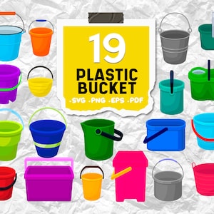 Plastic bucket svg,Bucket svg,Bucket vector,Bucket icon,Bucket file,bucket art,bucket digital,print file,printable,cleaning clip art,svg