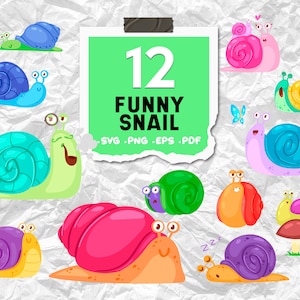 Snail svg, divertido caracol svg, Snail SVG Bundle, Snail Clipart, Snail svg, Snail Vector, Snail bundle, diseños de caracoles, Snail imprimible, archivo de impresión, svg