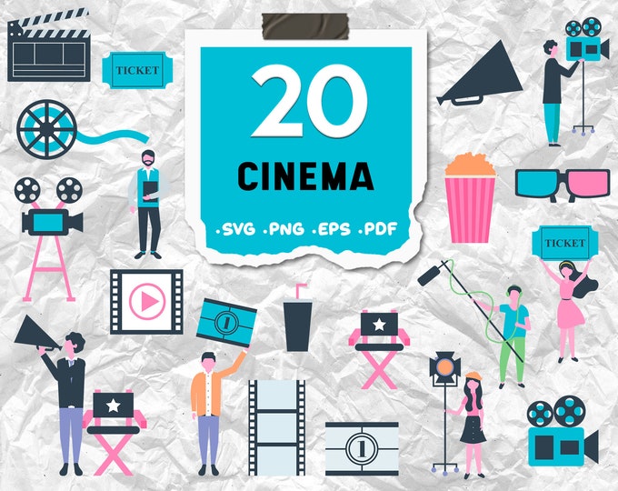 Movie Svg - Hollywood Silhouette Svg - Cinema Svg - Show Svg - Director ...