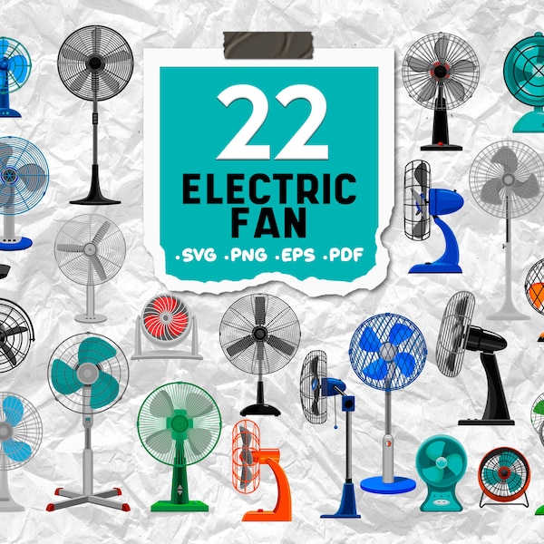 Electric Fan Clipart Collection, Electric Fans SVG Bundle, Electric Fan print,Electric Fan graphics,print file,Electric Fan illustration,svg
