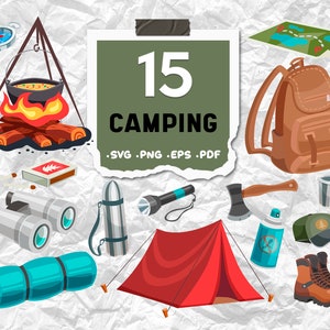 Camping SVG, Zelt SVG, Camping SVG, Zelt Clipart, Zelt Vektor, Camping Design, Feuer svg, Karte svg, Tasche svg, traveling svg, Druckdatei, druckbar, svg
