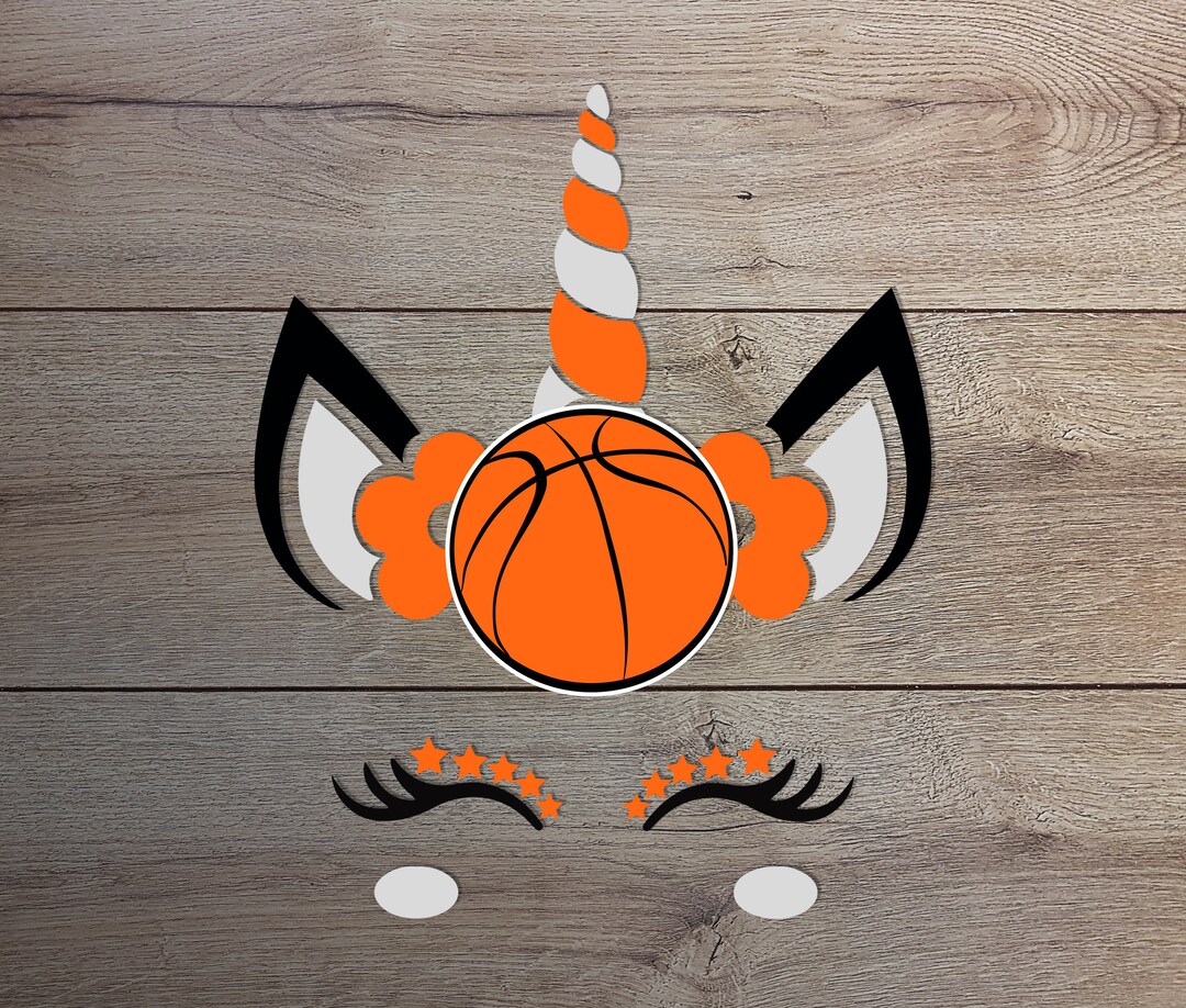 Basketball Unicorn SVG, Instant Download File, Unicorn Face, Basketball