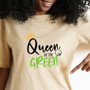 グリーンの女王 SVG、SVG カット ファイル、Golf Like a Girl、ゴルフ SVG、Silhouette、Cameo、Cricut 用ファイル、ゴルフ SVG、ゴルフ プリント ファイル、T シャツ用プリント