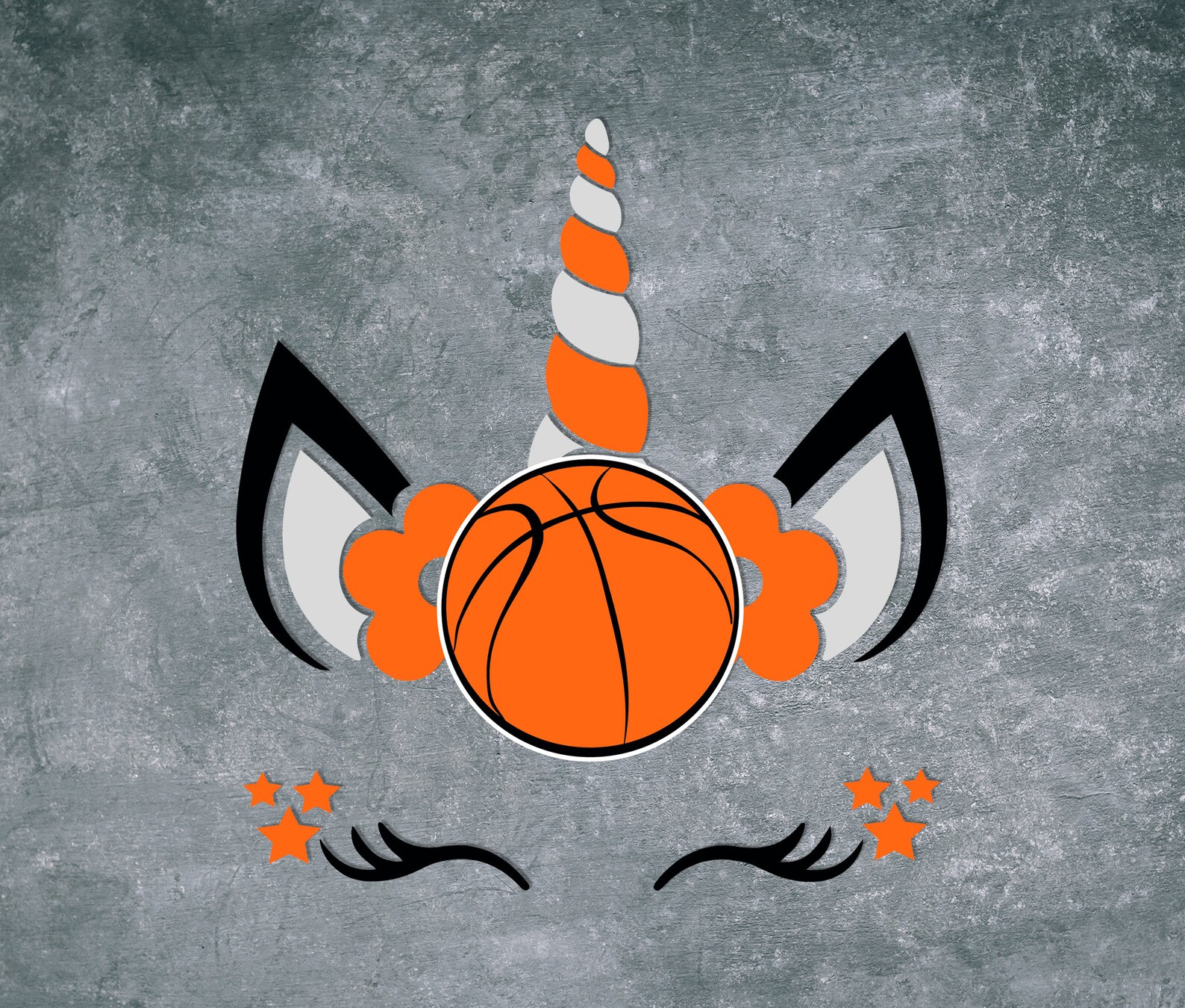Basketball Unicorn SVG Instant Download File Unicorn Face Etsy