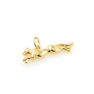 Leopard Pendant, 18K Gold Filled  Cheetah Charm, Animal Necklace, Wildlife Charm, Leopard Necklace, DIY Jewelry Supplies, 12x25x4mm