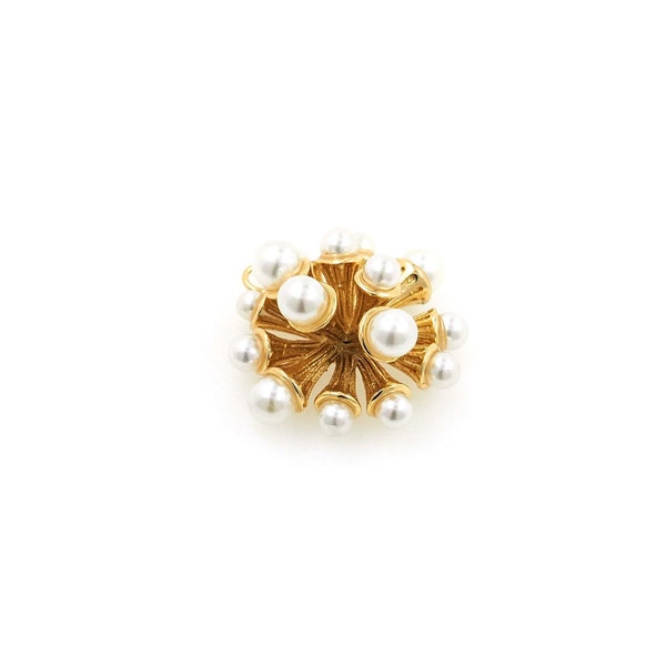 18K Gold Filled Bacteria Pendant, Virus Pendant, Pearl Charm, Virus Charm, Necklace Pendant, DIY Jewelry Supplies,19.5x21x9.5mm