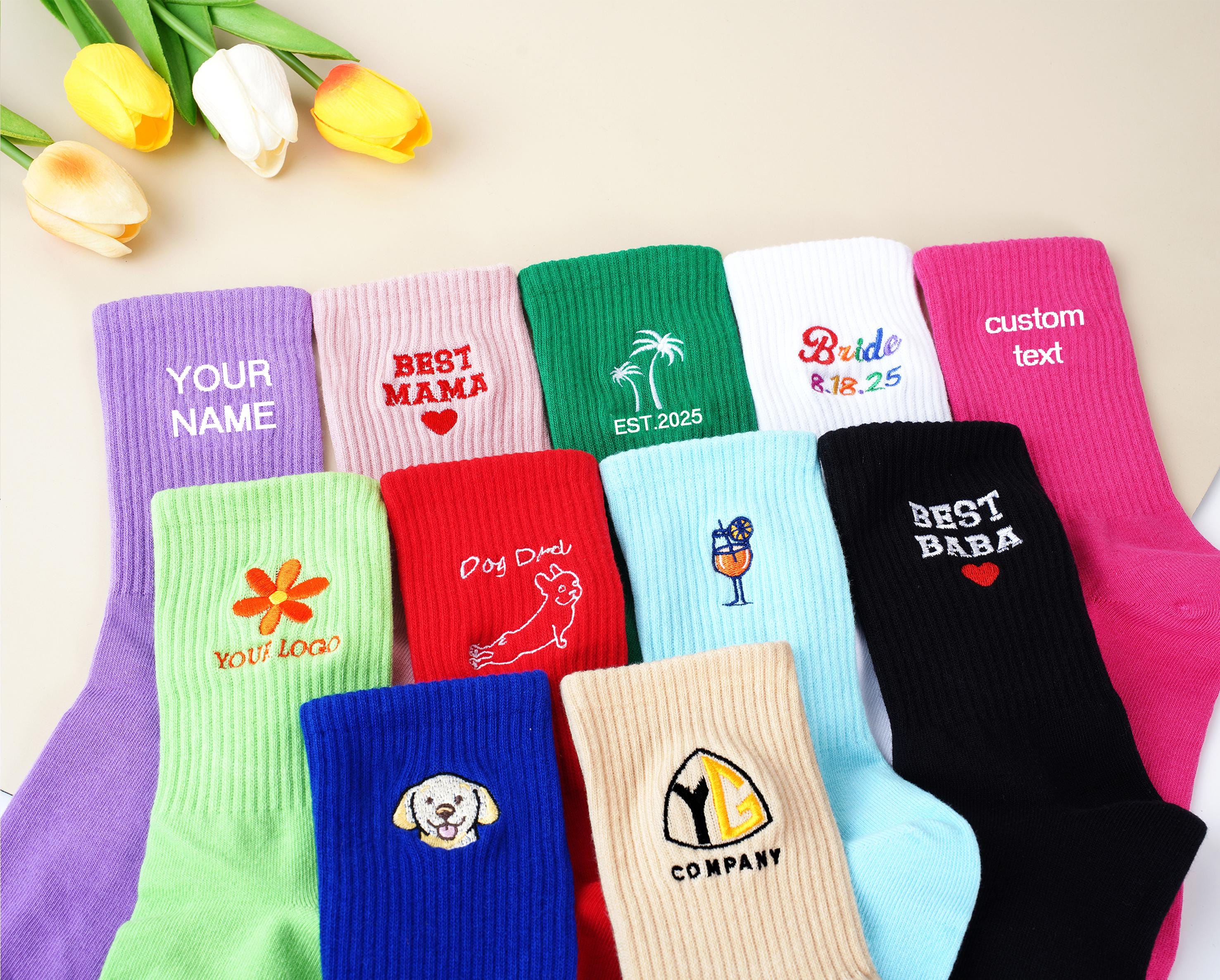 Embroidered Socks - Etsy