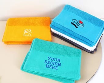 Toalla personalizada, toalla bordada con su diseño, toalla de algodón bordada, regalo de entrenador de fitness, regalo del día del padre, regalo de Navidad.