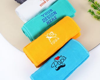 Toalla deportiva bordada personalizada, toalla de mano personalizada, toalla bordada, con su texto, toalla deportiva con logotipo, regalo del Día del Padre, regalo para entrenador de fitness