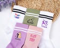 Personalized Logo Yoga Socks,Embroidered Women Socks,Custom  Pilates Socks,  Non Slip Trainer Socks, Gift for Yoga Lover,Yoga Teacher Gift. product logo