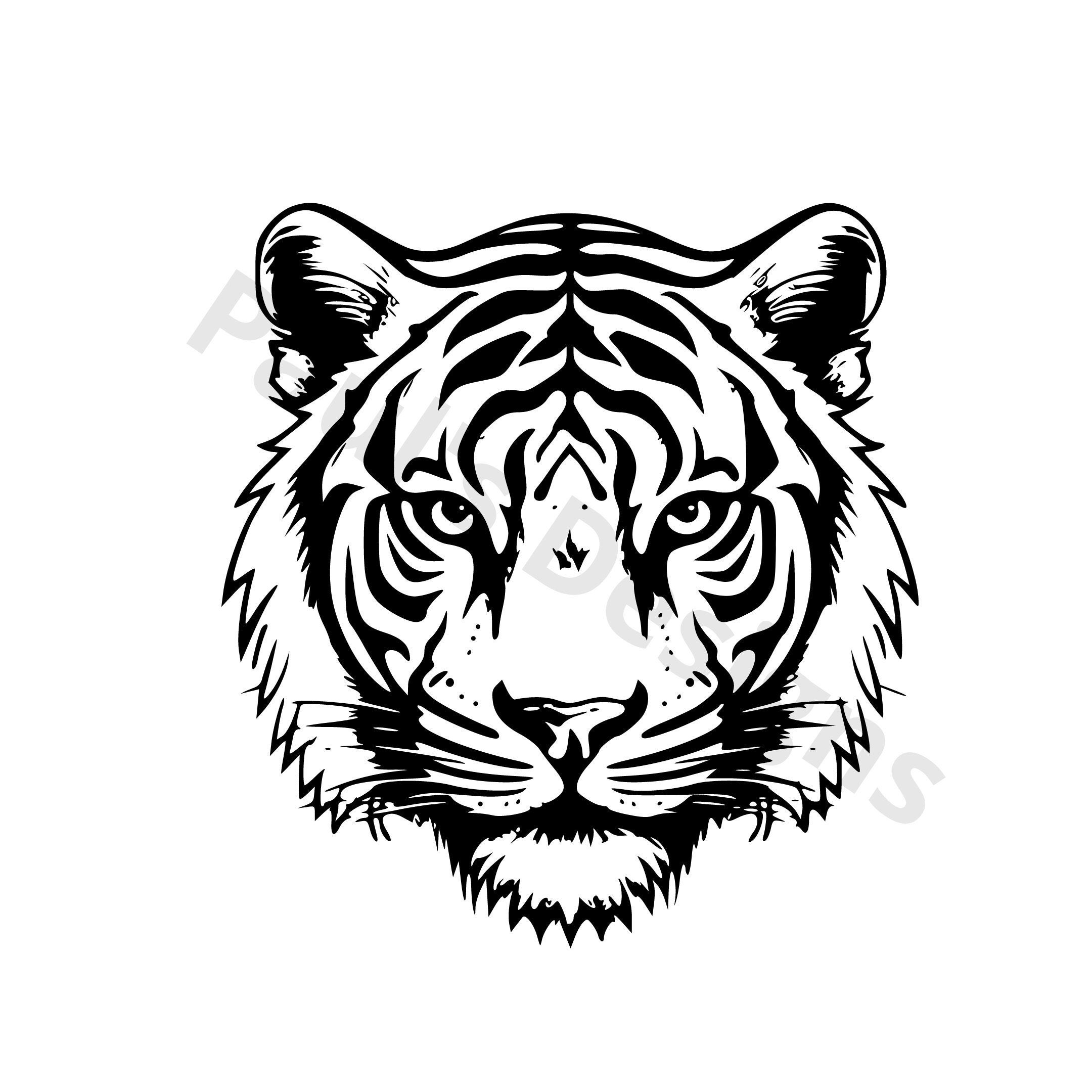 Tiger Decor Black and White Oil Painting Animal Art Print by Eric Sweet 