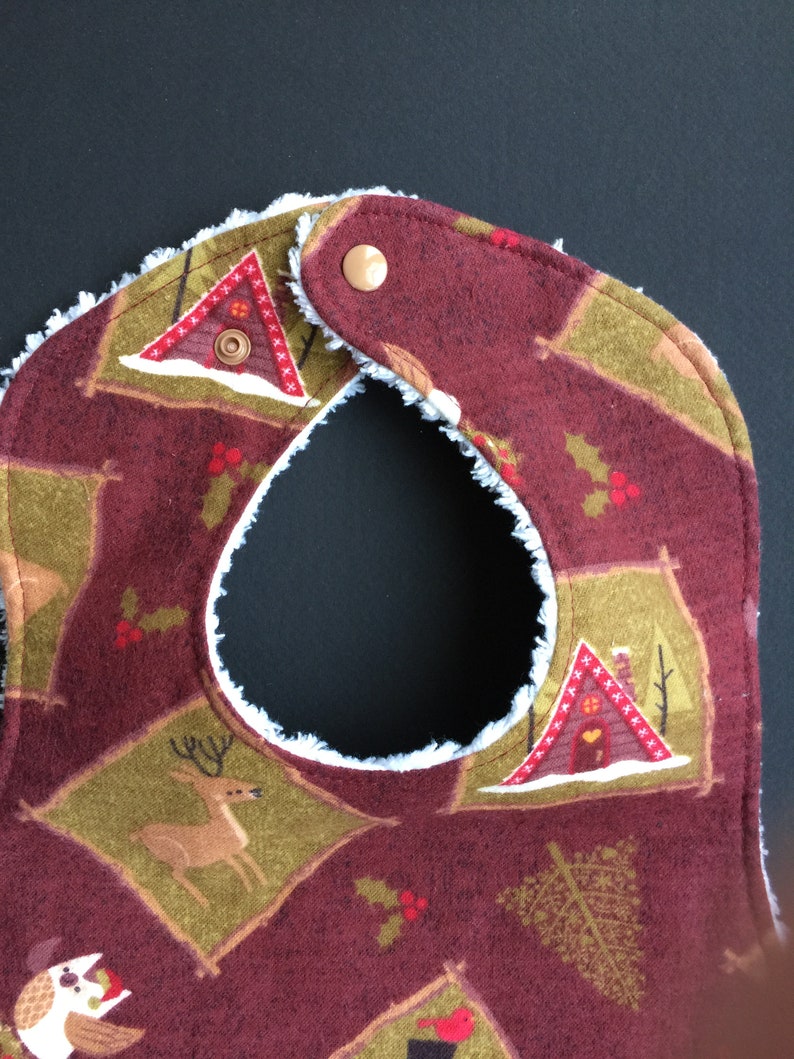 Absorbent Bib for Diners and Droolers Winter Woodland Scenes