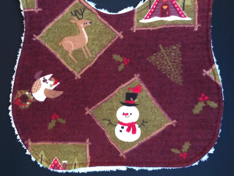 Absorbent Bib for Diners and Droolers Winter Woodland Scenes