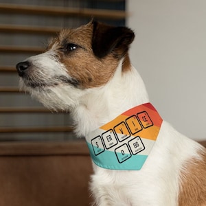 Colourful service dog Bandana, Periodic table, elements, Pet Bandana Collar, I love my service dog, service dog in training, scientist dogs
