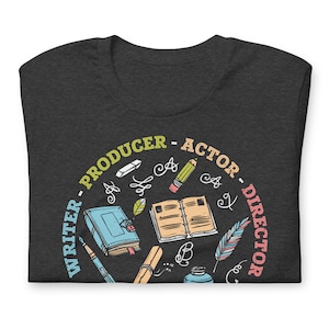 Writer, producer, director, funny writers shirt, author gift, writer gifts, copywriter, copywriter gift, funny writer gift, Editor Shirt