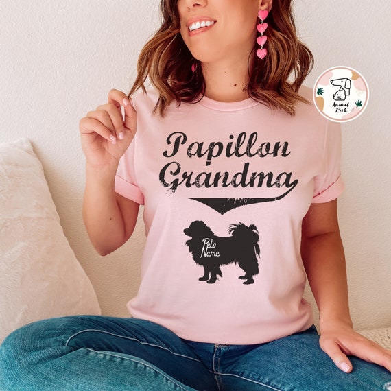 Papillon Grandma Shirt With Dog s Name Papillon Nana Papillon