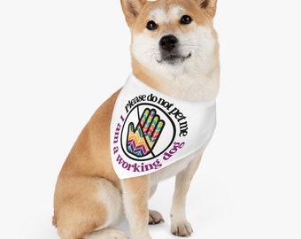 Retro Bandana for working dog, Please do not pet, Emotional support dog, Pet Bandana Collar, esa dog, service dog set, service dog tag