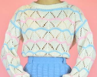 Pink blue sweater clearance