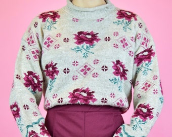 pink rose sweater