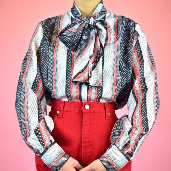 vintage 70s pop art blouse
