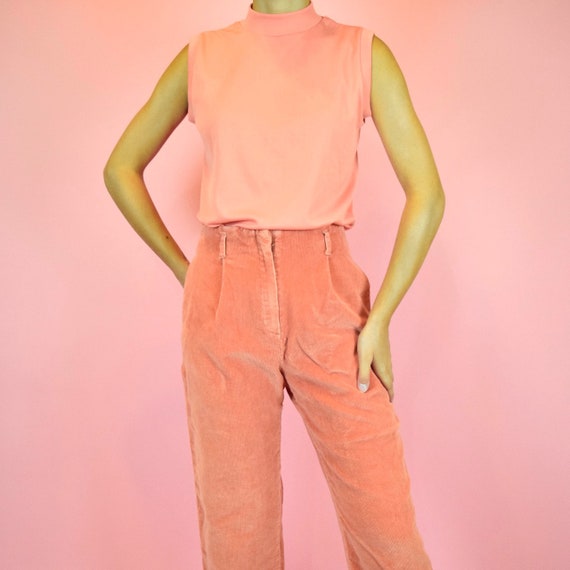 peach pink corduroy pants